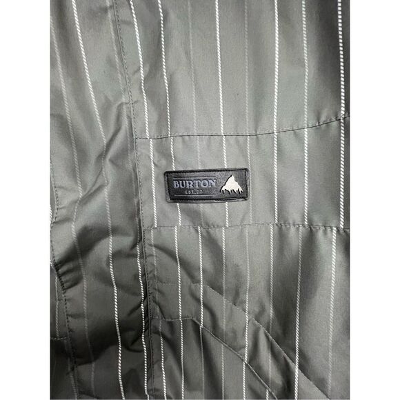 Burton Grey and White Striped Heavy Hooded Winter Coat - Picture 2 of 5